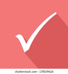 Check mark symbol,Pink version,vector