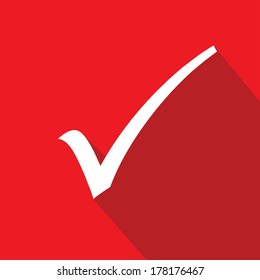 Check mark symbol,Red version,vector