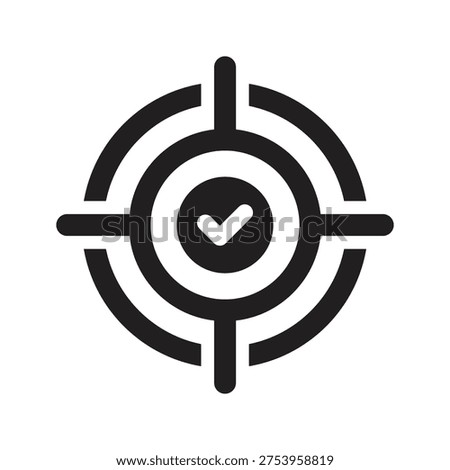 Check mark target icon. Vector and glyph
