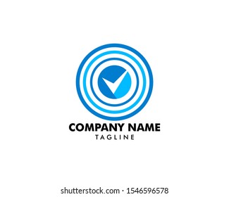 Check mark target logo icon vector