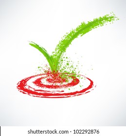 check mark and target. Success concept
