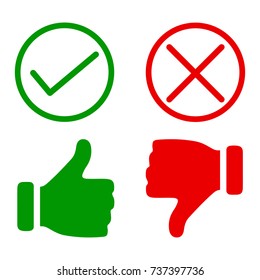 Check mark, thumb up sign.