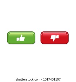 Check mark, thumb up sign buttons. Vector. Isolated. Flat design.