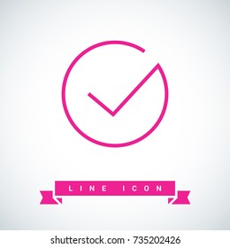 Check mark tick confirm line vector icon