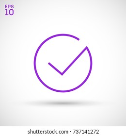 Check mark tick confirm line vector icon