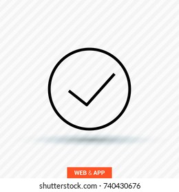 Check mark tick confirm line vector icon
