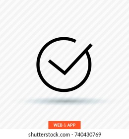 Check mark tick confirm line vector icon