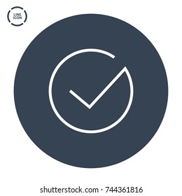 Check mark tick confirm line vector icon