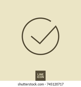 Check mark tick confirm line vector icon