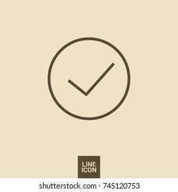 Check mark tick confirm line vector icon
