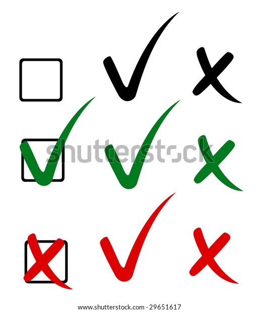 Check Mark Tick Cross Vector Illustration Stock Vector Royalty Free