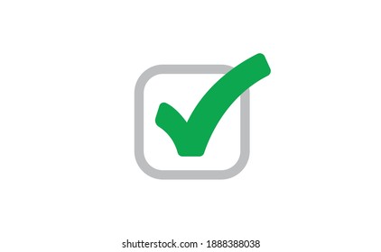 Check mark tick green icon. Symbol of approvel. Positive sign.