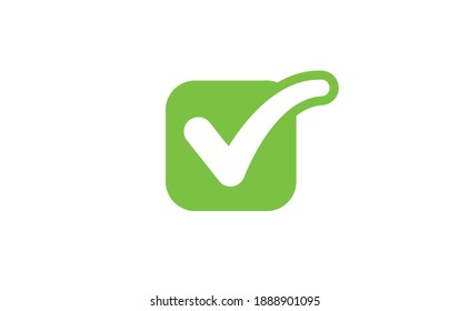 Check mark tick green icon. Symbol of approvel. Positive sign.