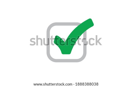 Check mark tick green icon. Symbol of approvel. Positive sign.