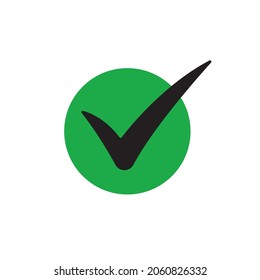 Check mark tick icon. Correct approval sign. 
