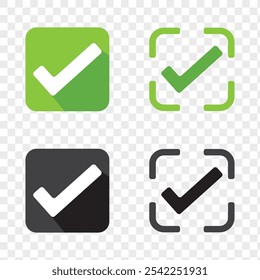 check mark tick icon with correct, accept checkmark icons tick box checked - checkbox symbol approved sign