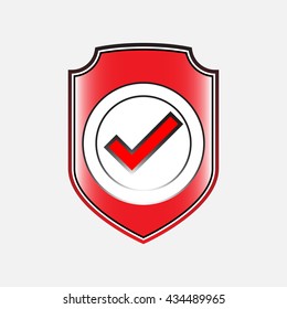 Check mark or tick icon on white background.