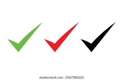 check mark tick icon set. isolated on transparent background.