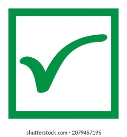 Marcar, marcar icono, éxito - sí ilustración vectorial aislada en segundo plano, votar positivo .