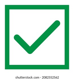 Check mark, tick icon, succes - yes vector illustration isolated on background, vote positive .