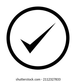 Marcar, marcar icono, éxito - sí ilustración vectorial aislada en segundo plano, votar positivo .