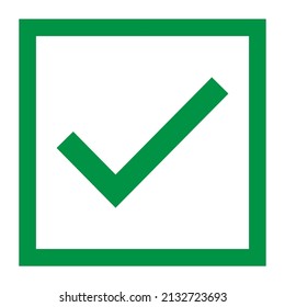 Check mark, tick icon, succes - yes vector illustration isolated on background, vote positive .