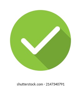Check mark, tick icon, succes - yes vector illustration isolated on background, vote positive .