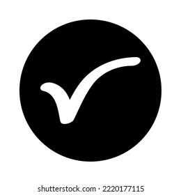 Check mark, tick icon, succes - yes vector illustration isolated on background, vote positive .