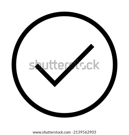 Check mark, tick icon, succes - yes vector illustration isolated on background, vote positive .