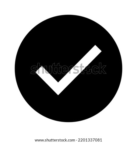 Check mark, tick icon, succes - yes vector illustration isolated on background, vote positive .