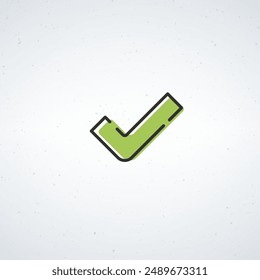 Icono de marca de verificación, signo de elección de éxito, símbolo de confirmación ok. verde Ilustración vectorial de acciones aislada sobre fondo blanco.