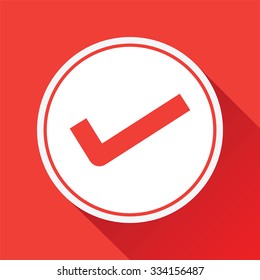Check mark or tick icon in white circle