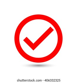 Check mark or tick icon in white circle