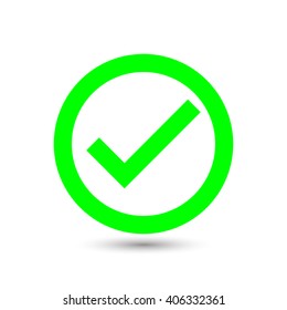 Check mark or tick icon in white circle