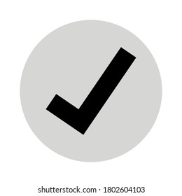 check mark tick on circle isolated on white background. vector illustration