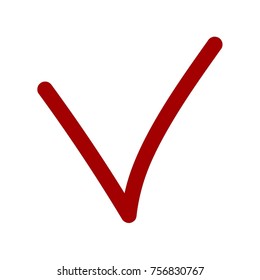Check mark. Tick red icon 
