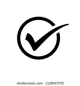 Check mark or tick sign in box. Easily editable, colorable EPS 8 vector icon isolated on transparent background, No. 4 variant.