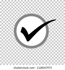 Check mark or tick sign in box. Easily editable, colorable EPS 8 vector icon isolated on transparent background, No. 3 variant.