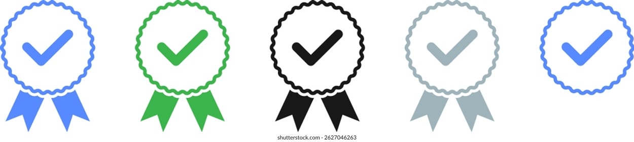 Check mark tick verification icon vector.