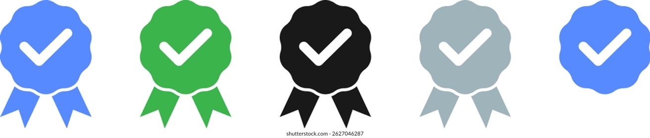 Check mark tick verification icon vector.
