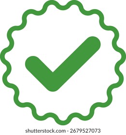 Check mark tick verification icon symbol vector. Certified checkmark badge