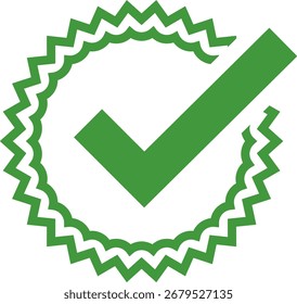 Marca de verificación icono de verificación Vector. Insignia de verificación certificada