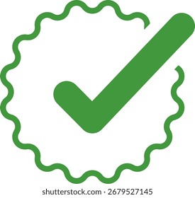 Check mark tick verification icon symbol vector. Certified checkmark badge