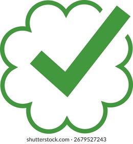 Marca de verificación icono de verificación Vector. Insignia de verificación certificada