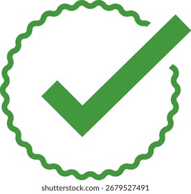 Marca de verificación icono de verificación Vector. Insignia de verificación certificada