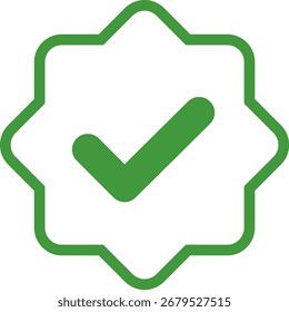 Check mark tick verification icon symbol vector. Certified checkmark badge