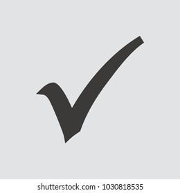 check mark, tick, yes. icon isolated of flat style. Vector illustration.