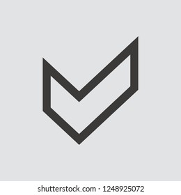 check mark, tick, yes. icon isolated of flat style. Vector illustration.