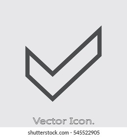 Check mark, tick, yes. Icon isolated of flat style. Vector illustration.
