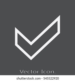 Check mark, tick, yes. Icon isolated of flat style. Vector illustration.